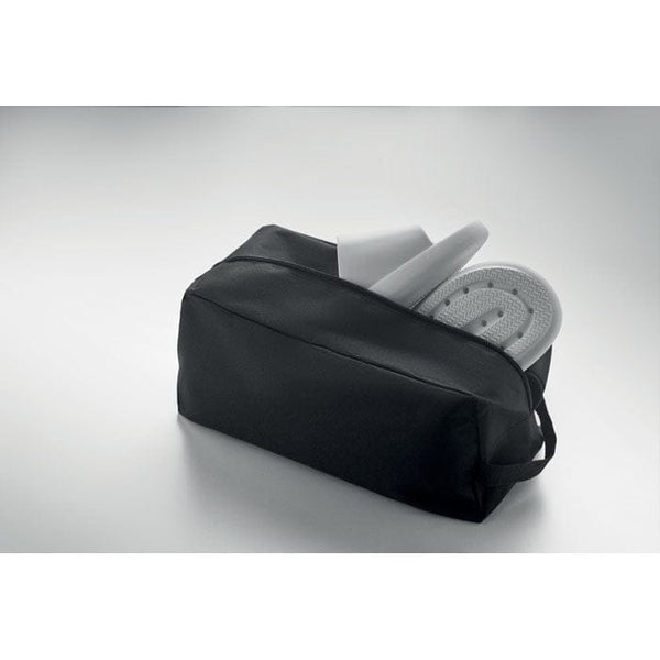 Porta scarpe in 600D RPET Nero - personalizzabile con logo