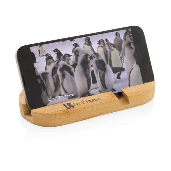 Porta tablet e smartphone in bambù marrone - personalizzabile con logo
