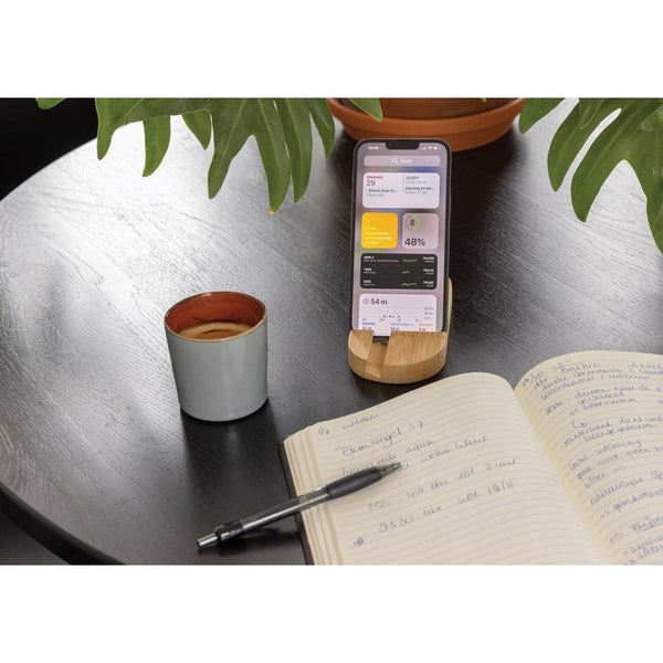 Porta tablet e smartphone in bambù marrone - personalizzabile con logo