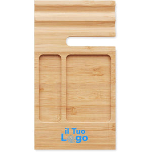 Porta telefono da scrivania beige - personalizzabile con logo