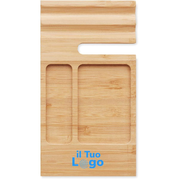 Porta telefono da scrivania beige - personalizzabile con logo