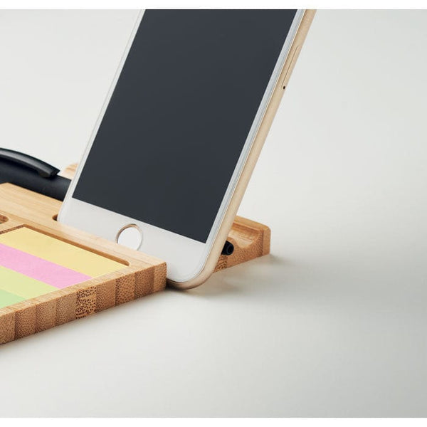 Porta telefono da scrivania beige - personalizzabile con logo