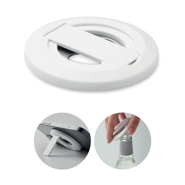 Porta telefono e apribottiglie Bianco - personalizzabile con logo