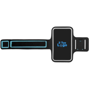 Porta telefono in neoprene Nero - personalizzabile con logo