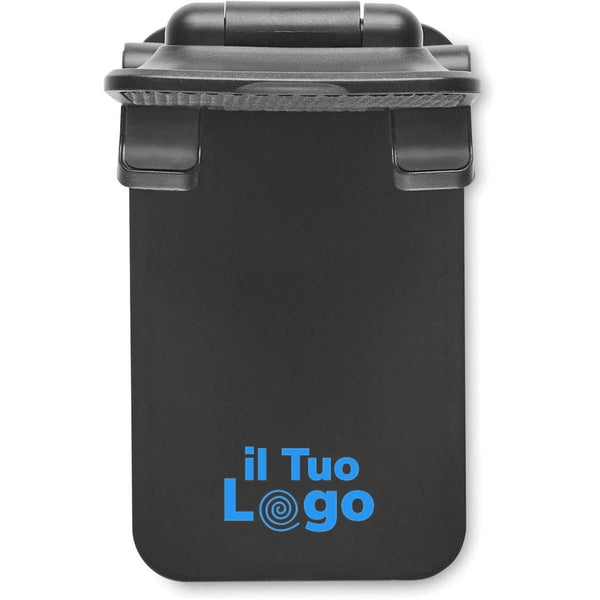 Porta telefono pieghevole in ABS Nero - personalizzabile con logo