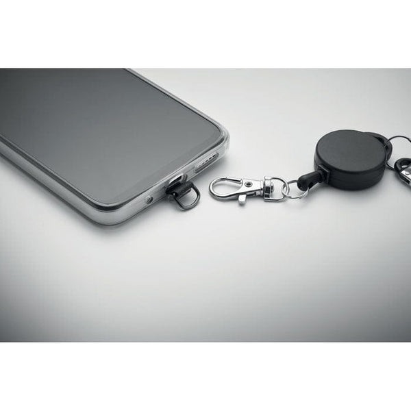 Porta telefono retrattile Nero - personalizzabile con logo