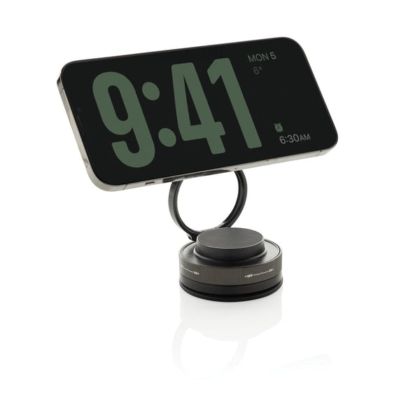 Porta telefono universale Terra 360 in rPlastica RCS nero - personalizzabile con logo