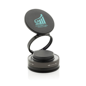 Porta telefono universale Terra 360 in rPlastica RCS nero - personalizzabile con logo