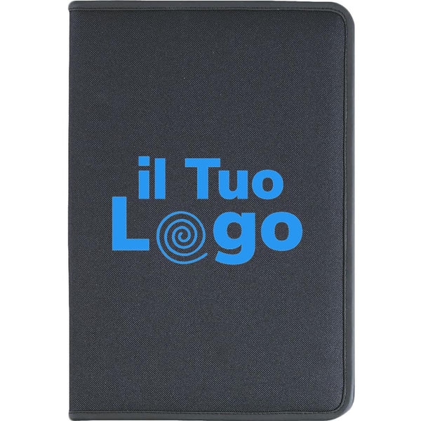 Portablocco A4 chiusura a zip Nero - personalizzabile con logo