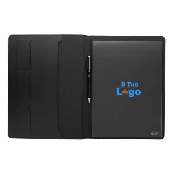 Portablocco A4 Swiss Peak Script AWARE™ nero - personalizzabile con logo