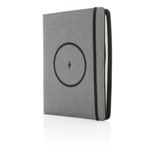 Portablocco A5 wireless 5W Air in rPET grigio - personalizzabile con logo