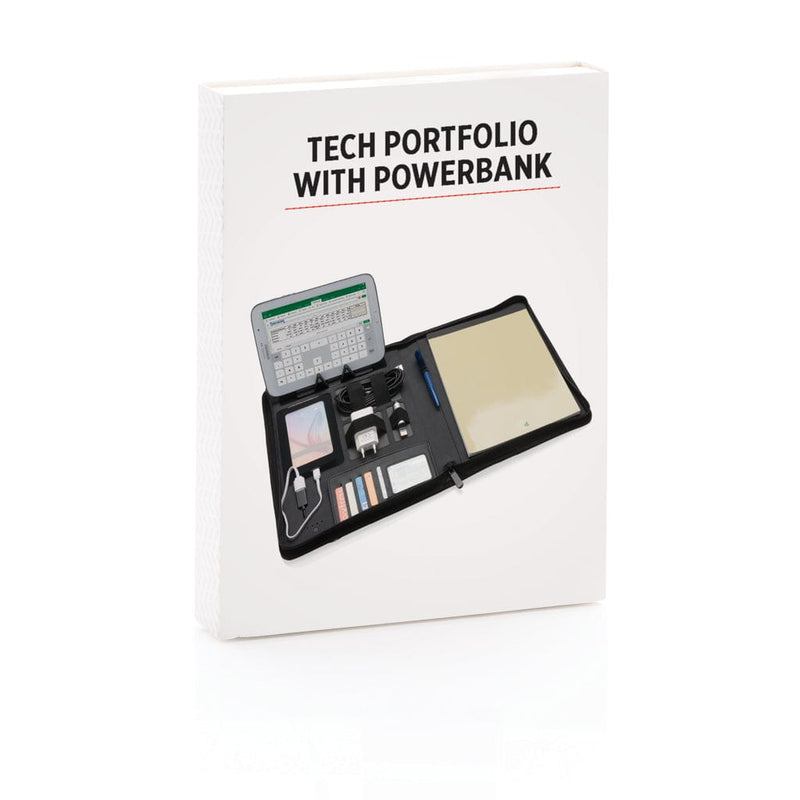 Portablocco Tech con powerbank nero - personalizzabile con logo