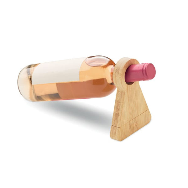 Portabottiglie in bamboo natural - personalizzabile con logo