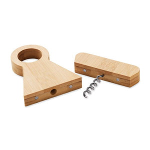 Portabottiglie in bamboo natural - personalizzabile con logo