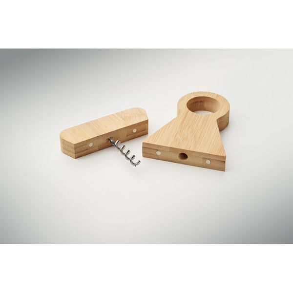 Portabottiglie in bamboo natural - personalizzabile con logo