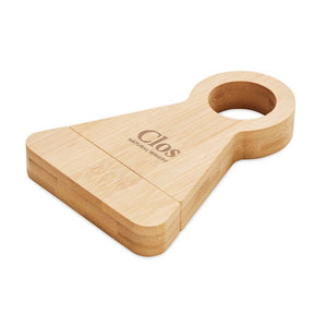 Portabottiglie in bamboo natural - personalizzabile con logo