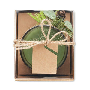 Portacandele di Natale Verde - personalizzabile con logo