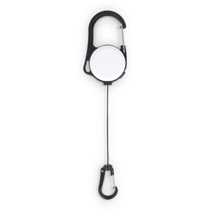Portacarte con moschettone a 2 vie Bianco - personalizzabile con logo