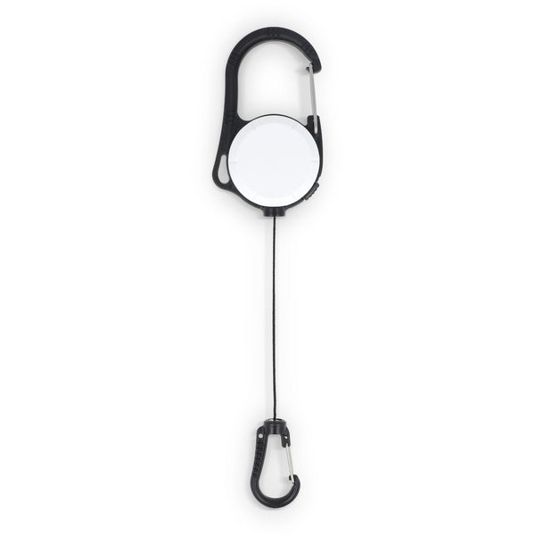 Portacarte con moschettone a 2 vie Bianco - personalizzabile con logo
