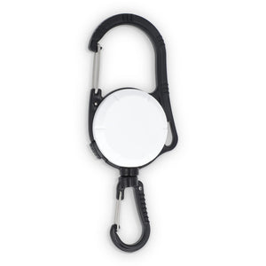 Portacarte con moschettone a 2 vie Bianco - personalizzabile con logo