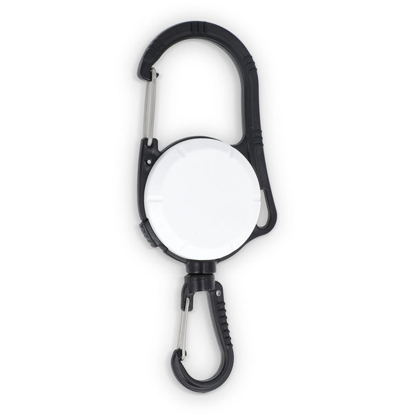 Portacarte con moschettone a 2 vie Bianco - personalizzabile con logo