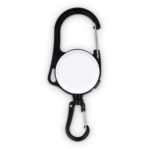 Portacarte con moschettone a 2 vie Bianco - personalizzabile con logo