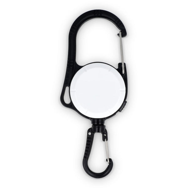 Portacarte con moschettone a 2 vie Bianco - personalizzabile con logo