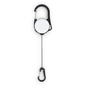 Portacarte con moschettone a 2 vie Bianco - personalizzabile con logo