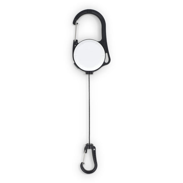 Portacarte con moschettone a 2 vie Bianco - personalizzabile con logo