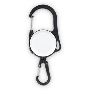 Portacarte con moschettone a 2 vie Bianco - personalizzabile con logo