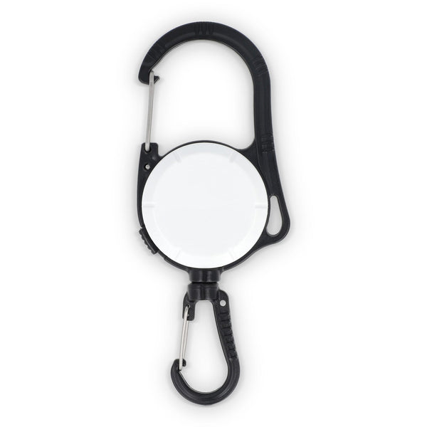 Portacarte con moschettone a 2 vie Bianco - personalizzabile con logo