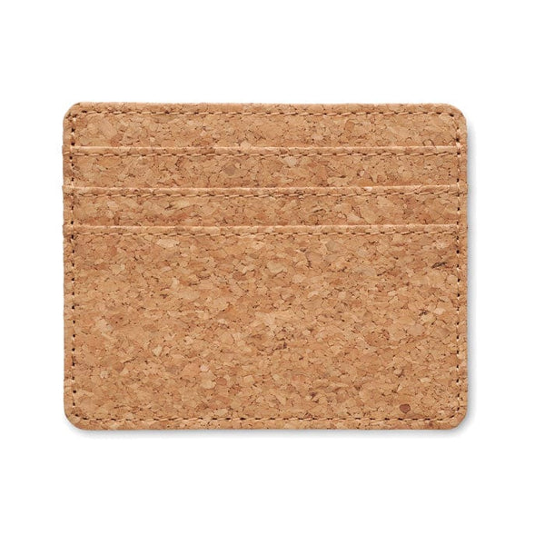 Portacarte in sughero con RFID beige - personalizzabile con logo