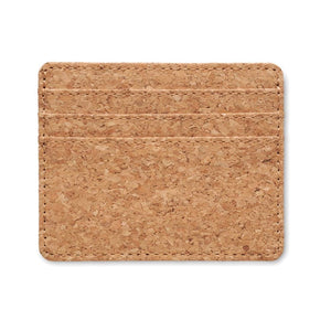 Portacarte in sughero con RFID beige - personalizzabile con logo