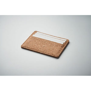Portacarte in sughero con RFID beige - personalizzabile con logo