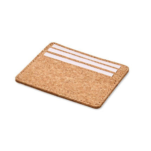 Portacarte in sughero con RFID beige - personalizzabile con logo