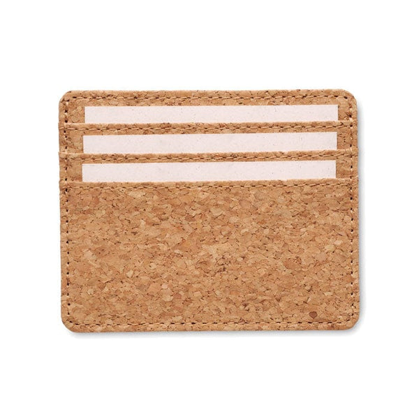Portacarte in sughero con RFID beige - personalizzabile con logo