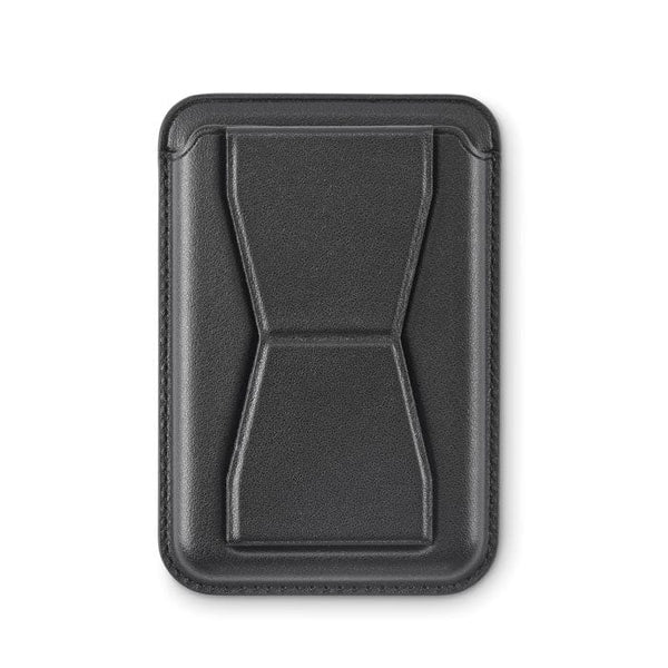 Portacarte magnetico in PU Nero - personalizzabile con logo
