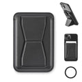 Portacarte magnetico in PU Nero - personalizzabile con logo