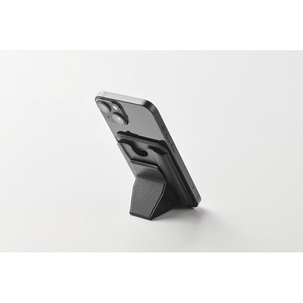 Portacarte magnetico in PU Nero - personalizzabile con logo