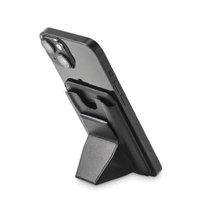 Portacarte magnetico in PU Nero - personalizzabile con logo