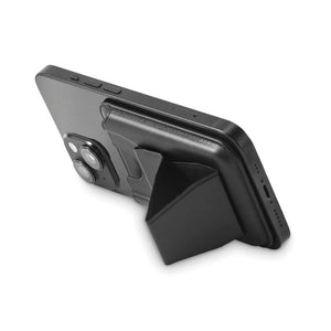 Portacarte magnetico in PU Nero - personalizzabile con logo