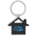 Portachiavi a forma di casa Nero - personalizzabile con logo