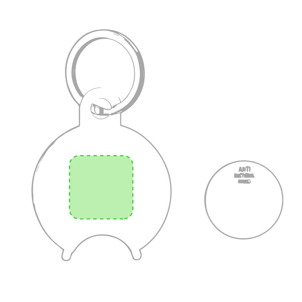 Portachiavi Antibatterico Portis bianco - personalizzabile con logo