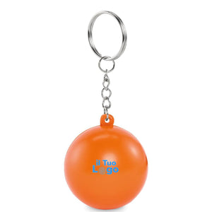Portachiavi antistress in PU Arancione - personalizzabile con logo