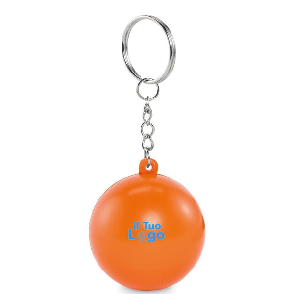 Portachiavi antistress in PU Arancione - personalizzabile con logo