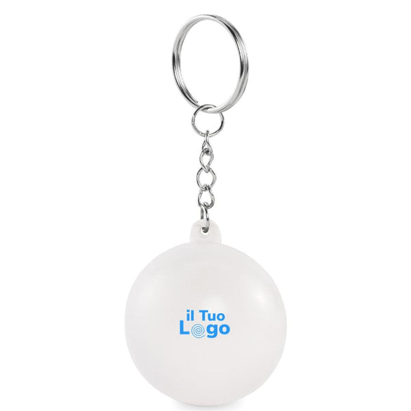 Portachiavi antistress in PU Bianco - personalizzabile con logo