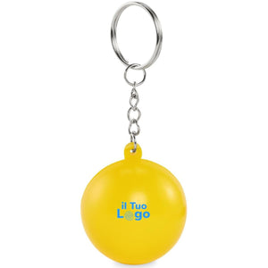 Portachiavi antistress in PU Giallo - personalizzabile con logo