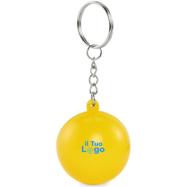 Portachiavi antistress in PU Giallo - personalizzabile con logo