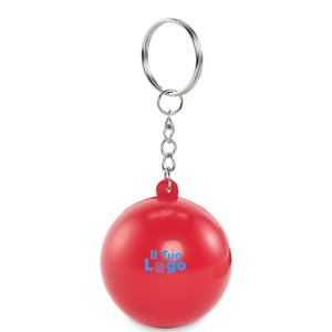 Portachiavi antistress in PU Rosso - personalizzabile con logo