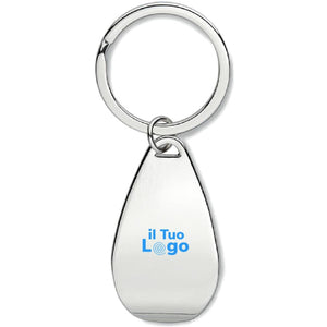 Portachiavi apribottiglia color argento - personalizzabile con logo